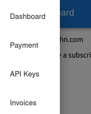 API Keys section