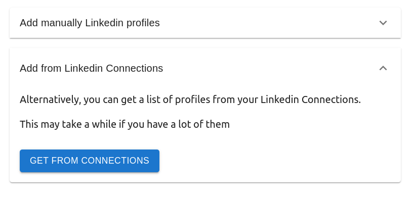 Option to add profiles from connections