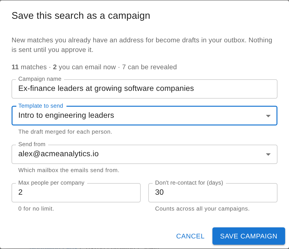 Save as campaign
