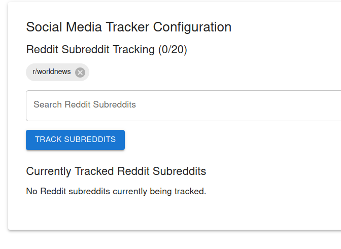 Track a new Subreddit